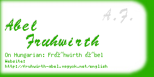 abel fruhwirth business card